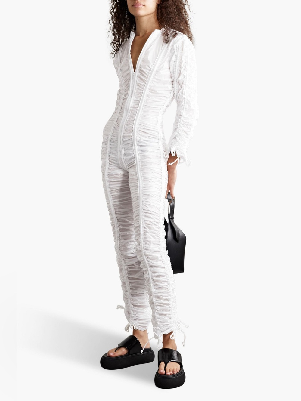 NWT Norma Kamali Parachute Ruched Shell Jumpsuit ~ Various Sizes | MSRP $1250